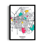 Montgomery Color Blocks - street map wall art