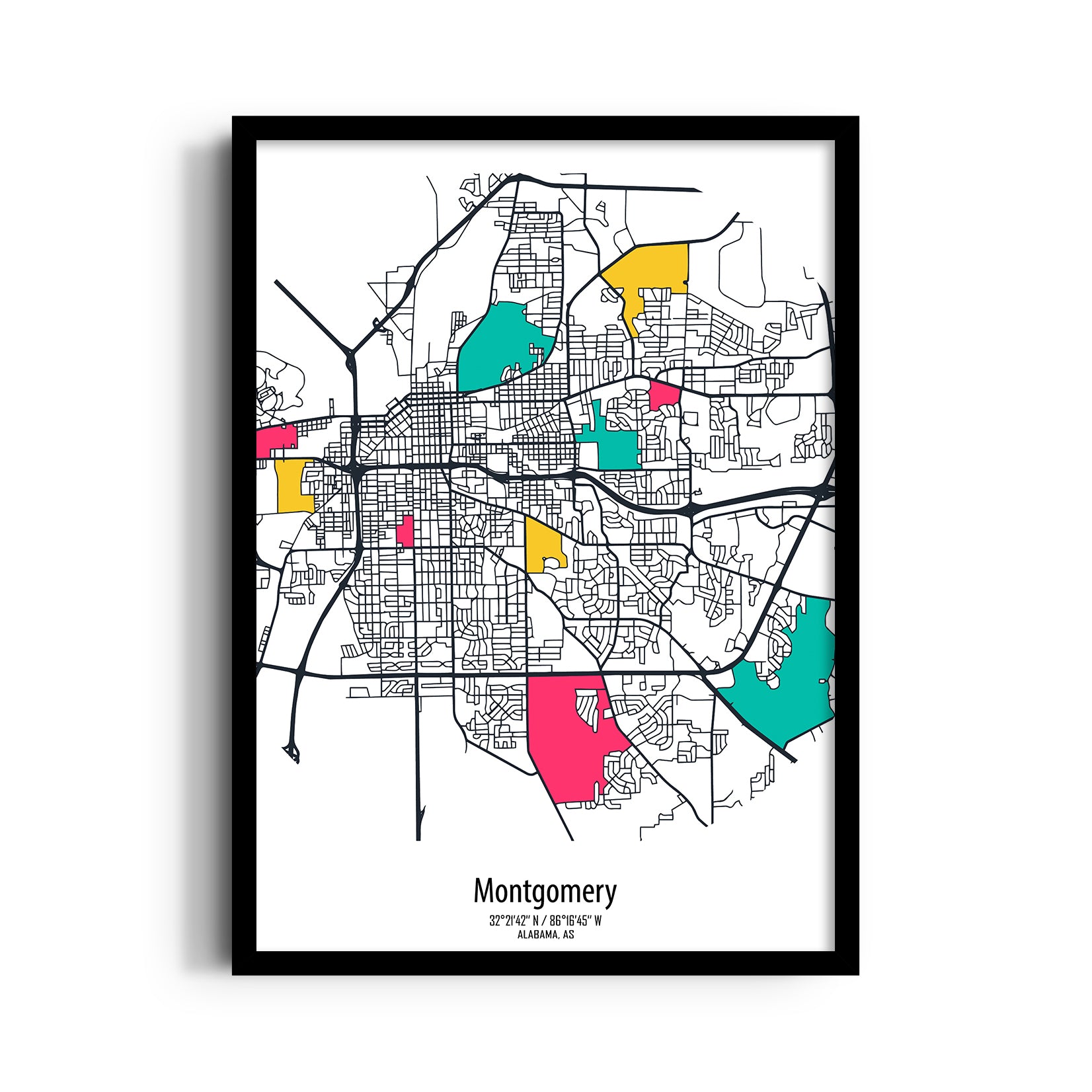 Montgomery Color Blocks - street map wall art