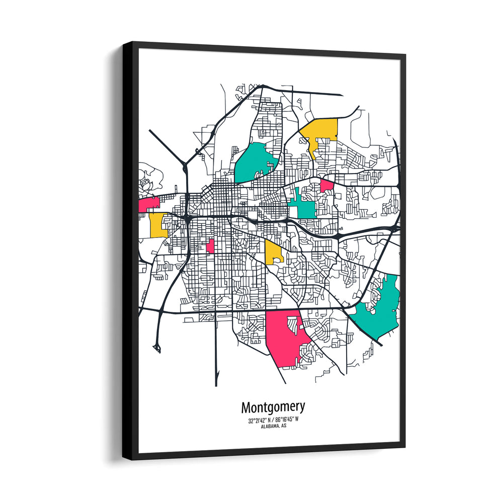 Montgomery Color Blocks - street map wall art