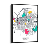 Montgomery Color Blocks - street map wall art