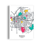 Montgomery Color Blocks - street map wall art