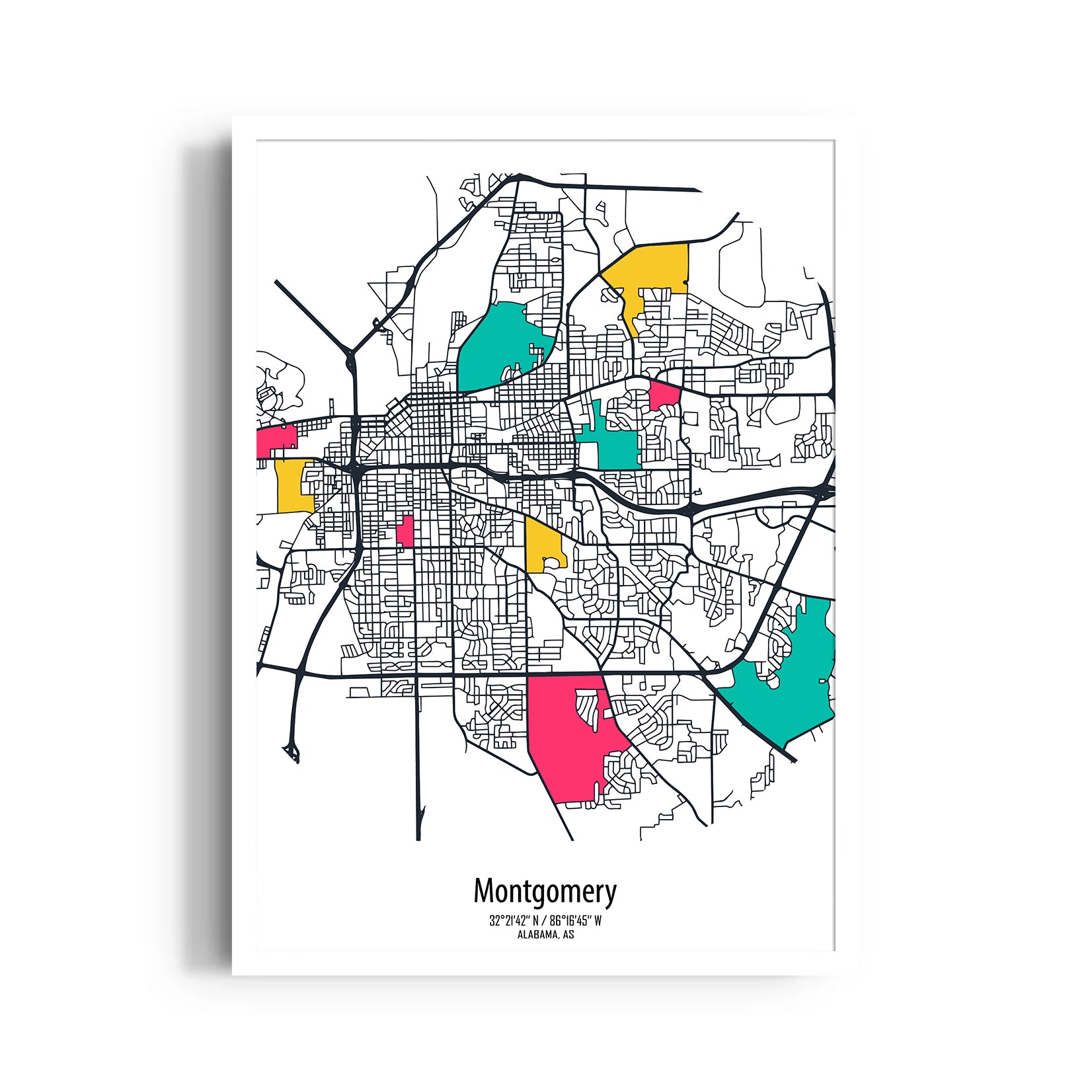 Montgomery Color Blocks - street map wall art