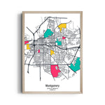 Montgomery Color Blocks - street map wall art