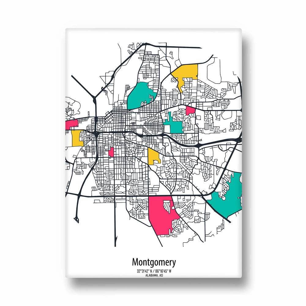 Montgomery Color Blocks - street map wall art