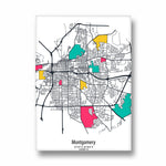 Montgomery Color Blocks - street map wall art