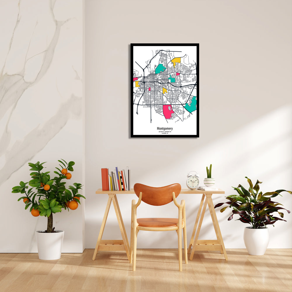 Montgomery Color Blocks - street map wall art
