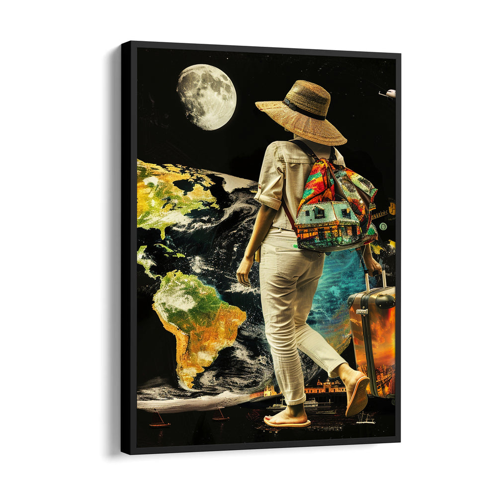 Moonlit World Explorer - Travel Wall Art