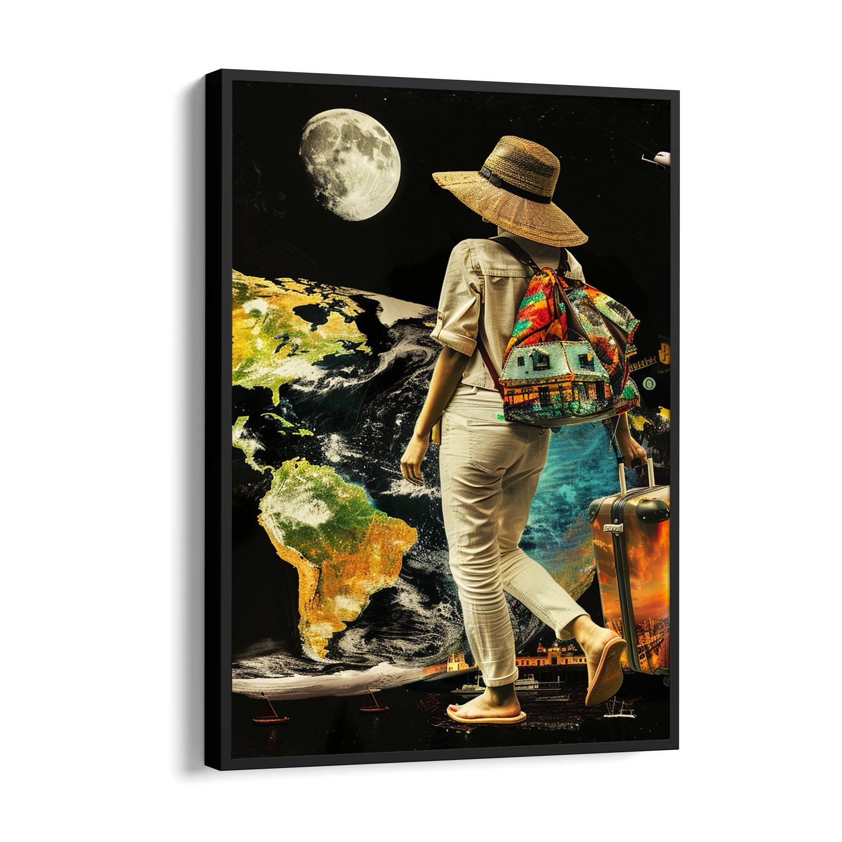 Moonlit World Explorer - Travel Wall Art