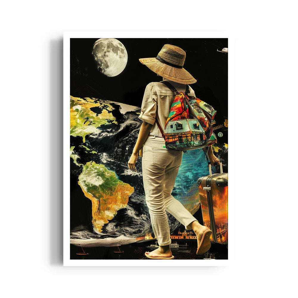 Moonlit World Explorer - Travel Wall Art