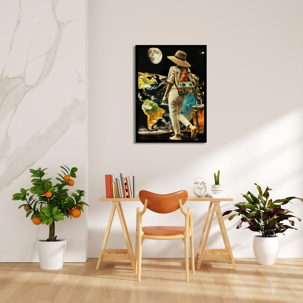 Moonlit World Explorer - Travel Wall Art