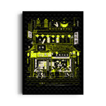 Neon Asian Street Caf - Food & Bar Wall Art - Pillow Fights