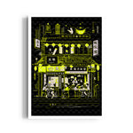 Neon Asian Street Caf - Food & Bar Wall Art - Pillow Fights