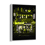 Neon Asian Street Caf - Food & Bar Wall Art - Pillow Fights