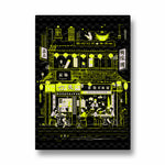 Neon Asian Street Caf - Food & Bar Wall Art - Pillow Fights