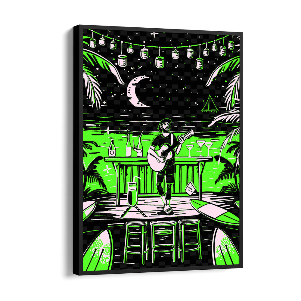 Neon Beach Bar Vibes - Food & Bar Wall Art