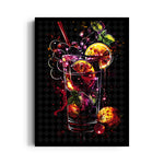 Neon Berry Cocktail Splash - Food & Bar Wall Art