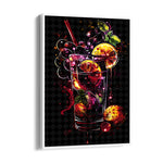 Neon Berry Cocktail Splash - Food & Bar Wall Art