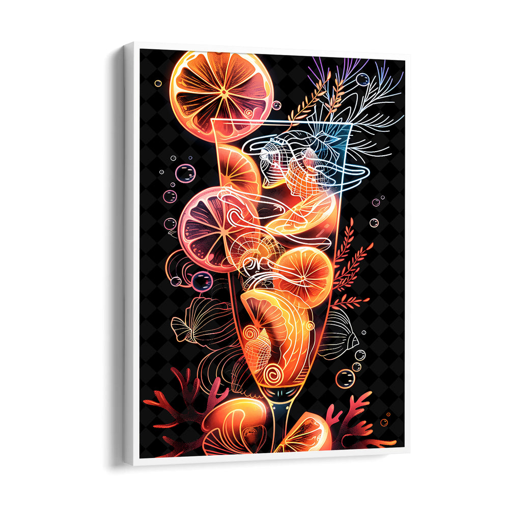 Neon Citrus Cocktail - Food & Bar Wall Art - Pillow Fights