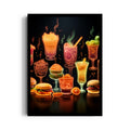 Neon Cocktail & Street Food Vibes – Bar Wall Art