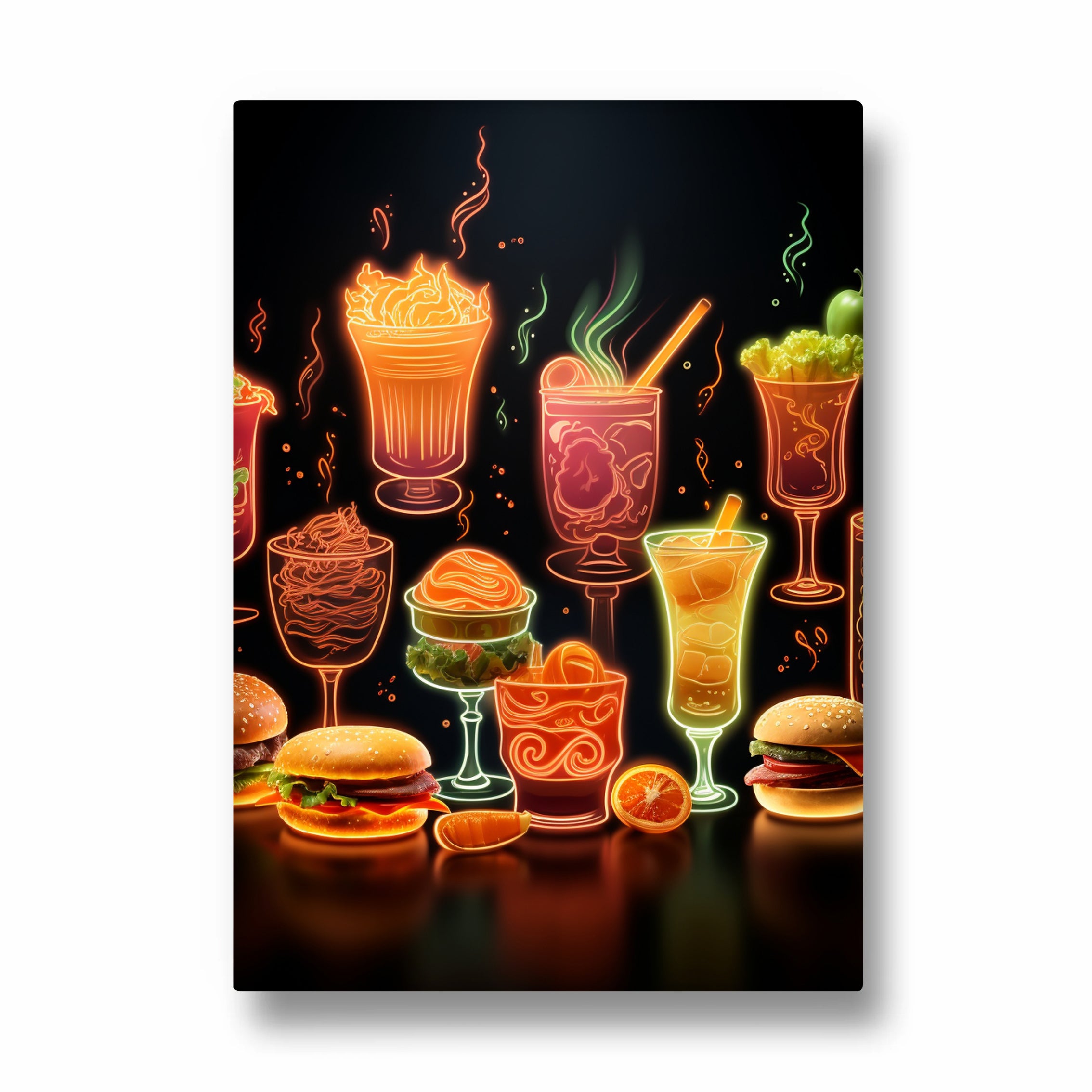 Neon Cocktail & Street Food Vibes ??? Bar Wall Art