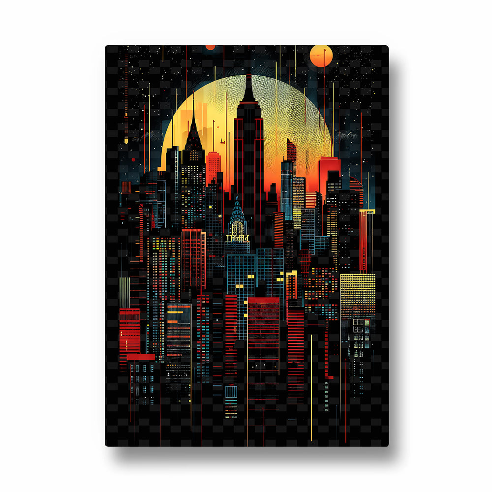 Neon Empire Skyline - City Wall Art
