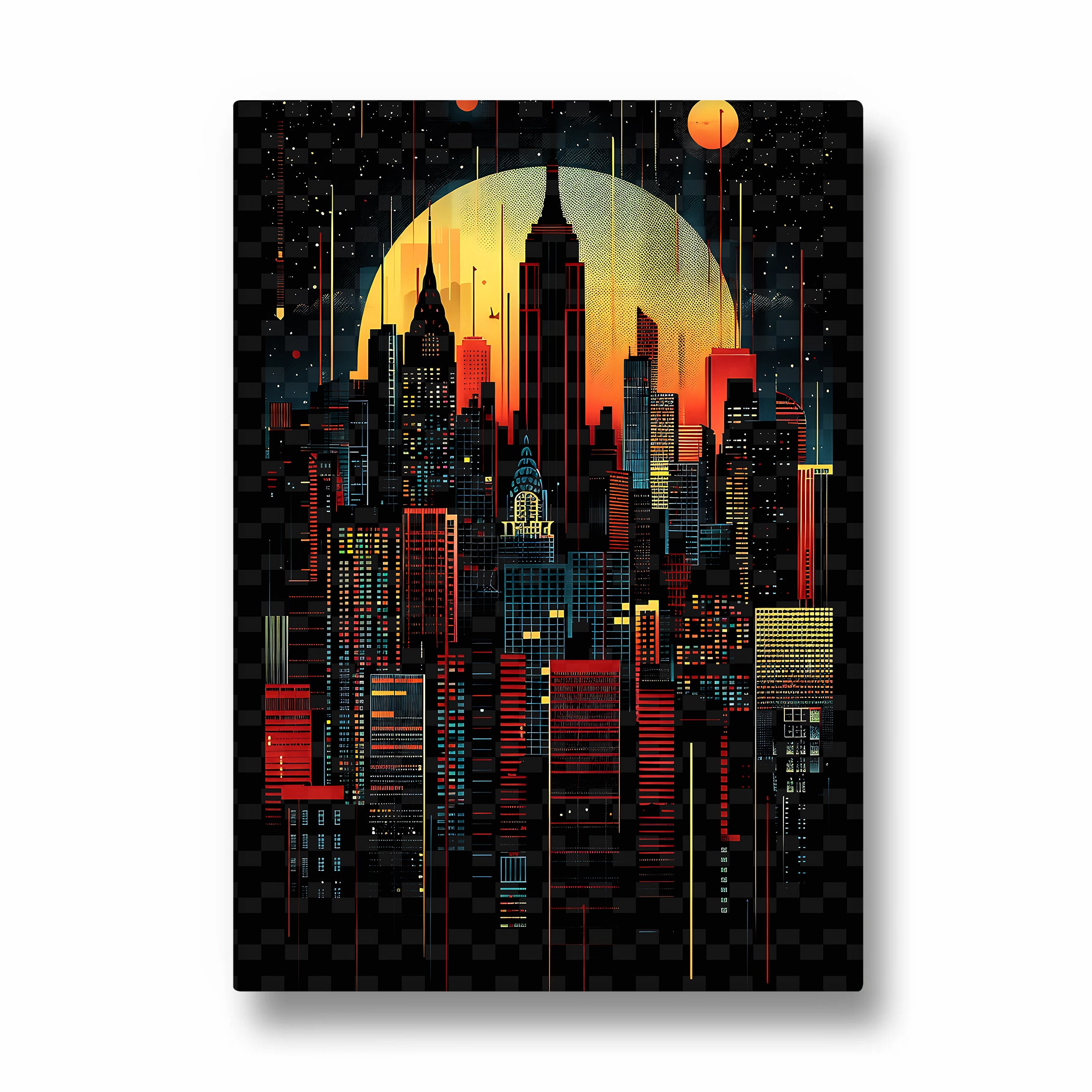 Neon Empire Skyline - City Wall Art