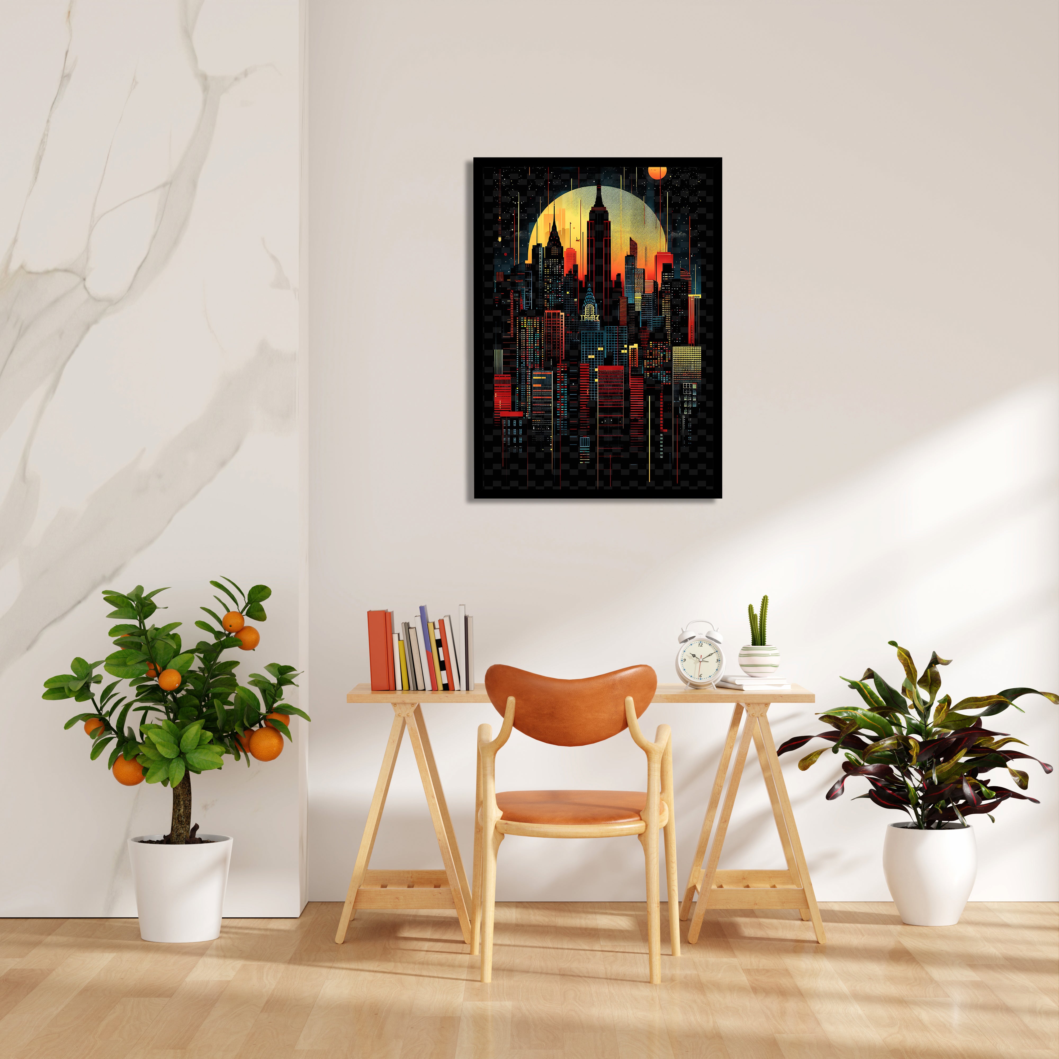 Neon Empire Skyline - City Wall Art