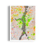 Neon Fracture Paths - street map wall art