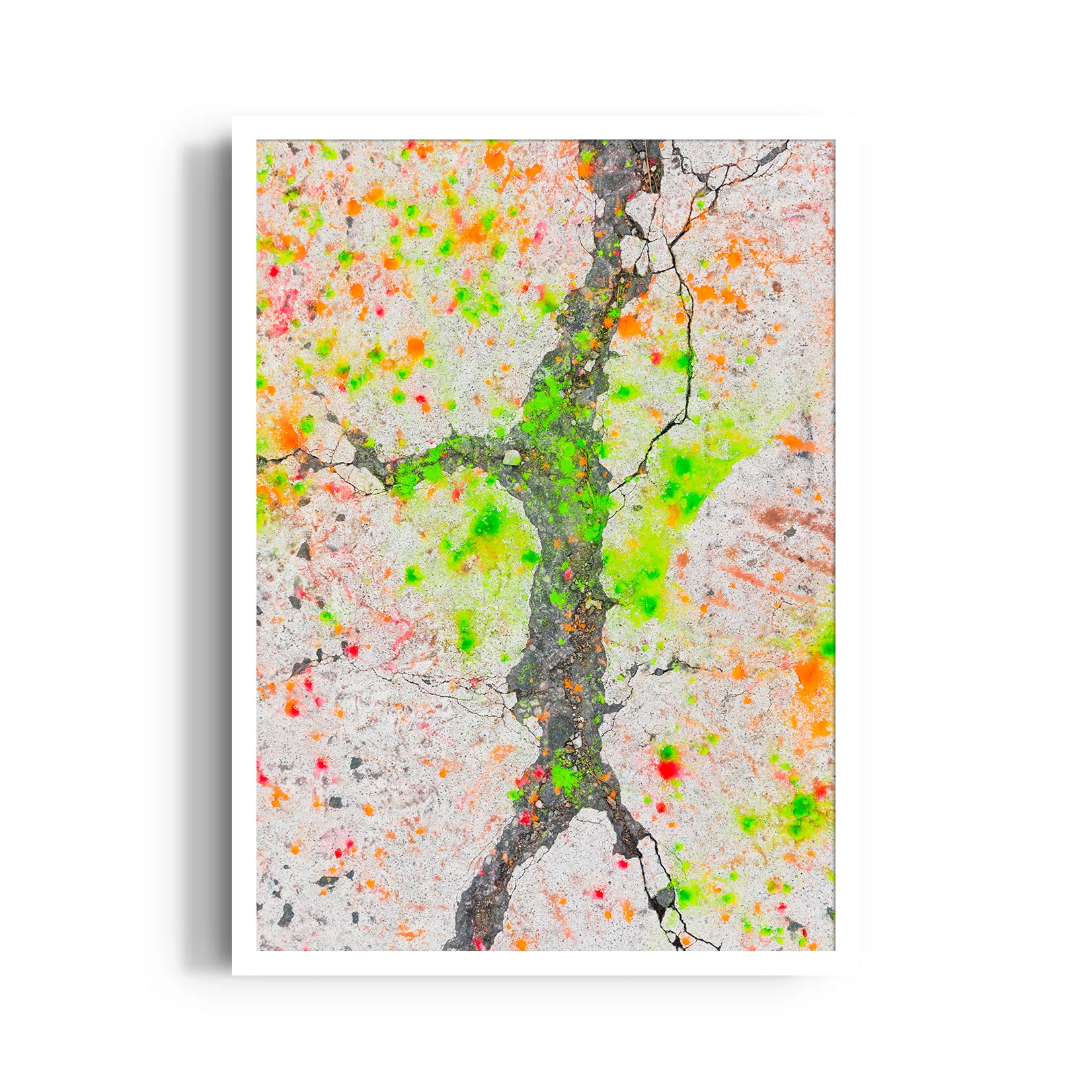 Neon Fracture Paths - street map wall art