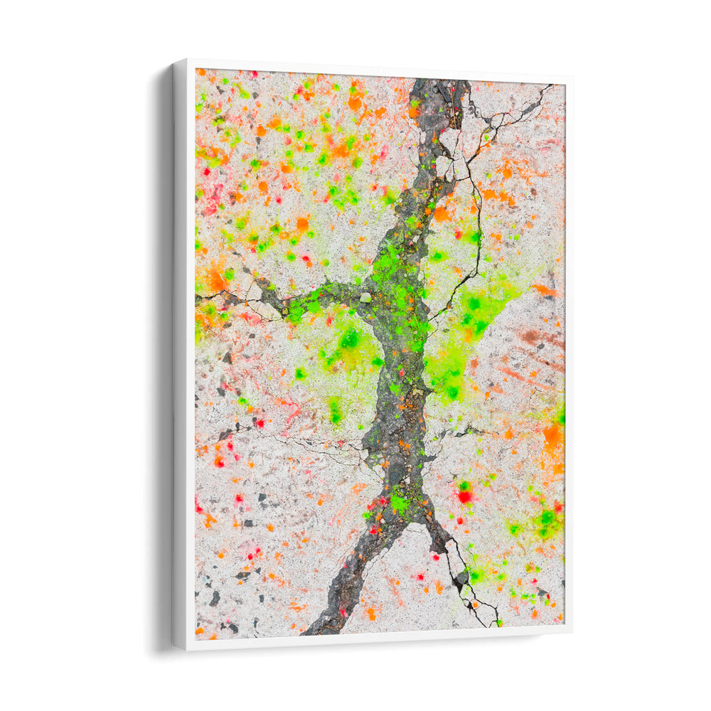 Neon Fracture Paths - street map wall art