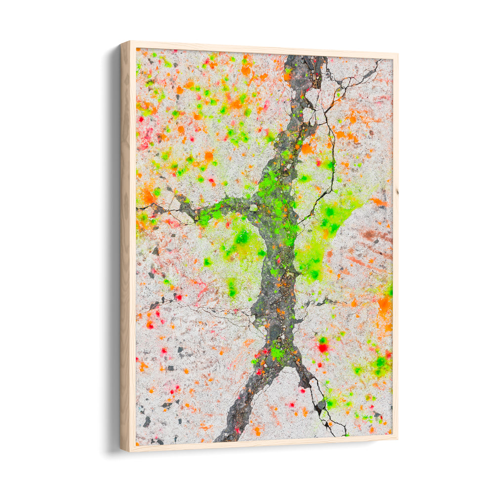 Neon Fracture Paths - street map wall art