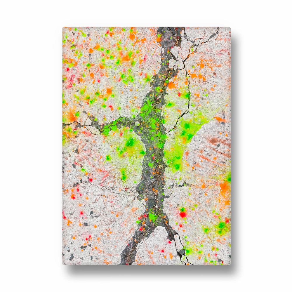 Neon Fracture Paths - street map wall art
