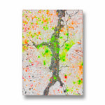 Neon Fracture Paths - street map wall art