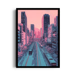 Neon Sakura Metro - City Wall Art