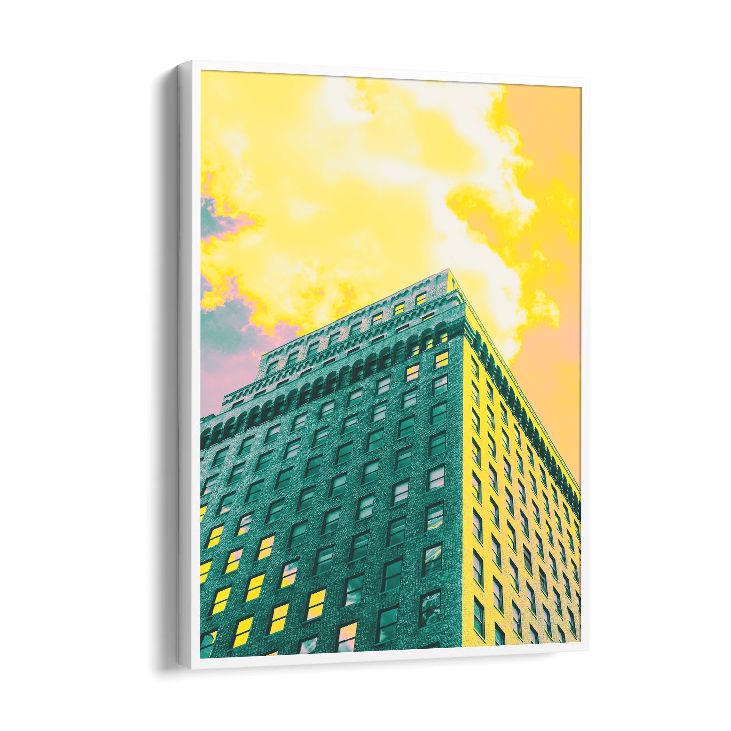Neon Sunset Tower - City Wall Art