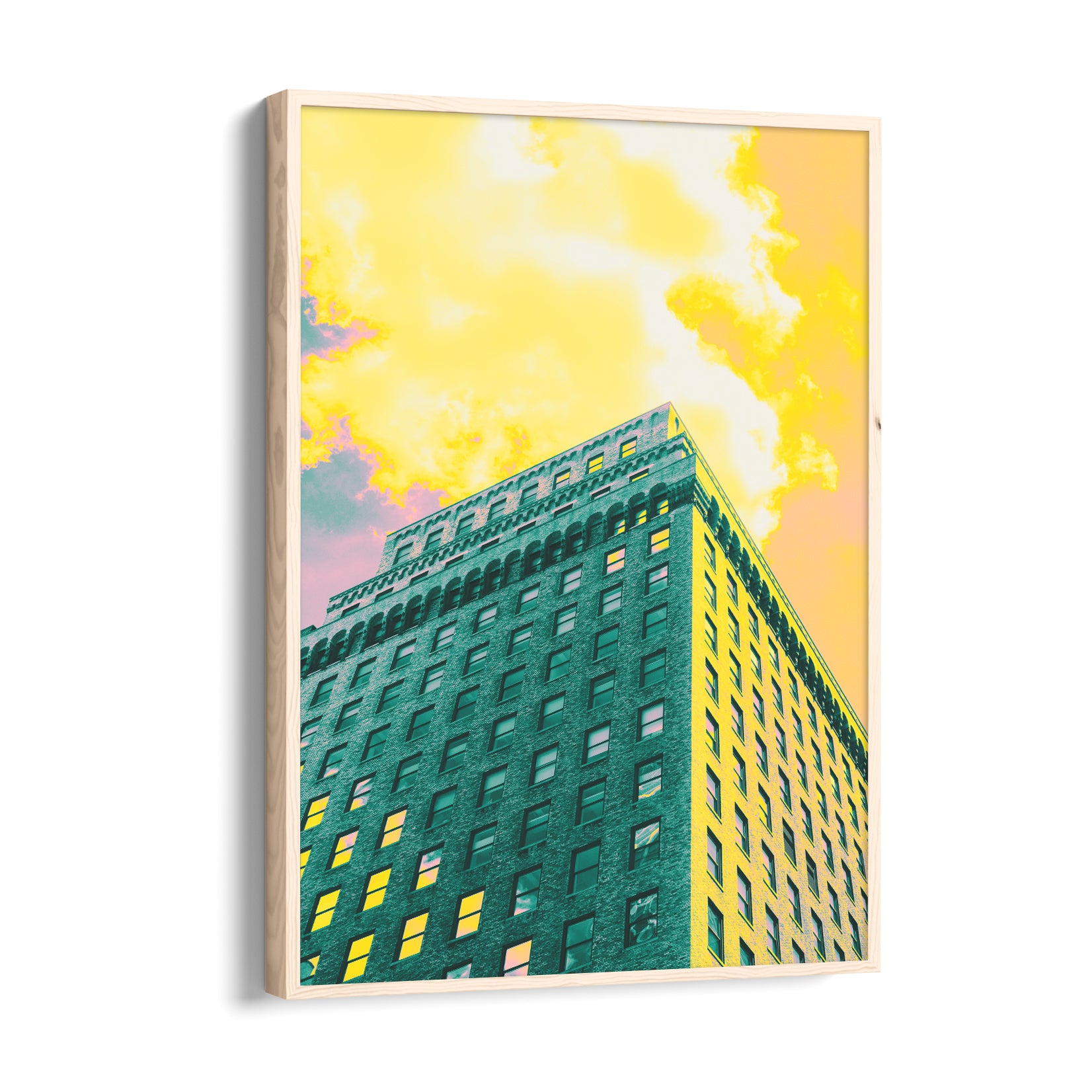 Neon Sunset Tower - City Wall Art