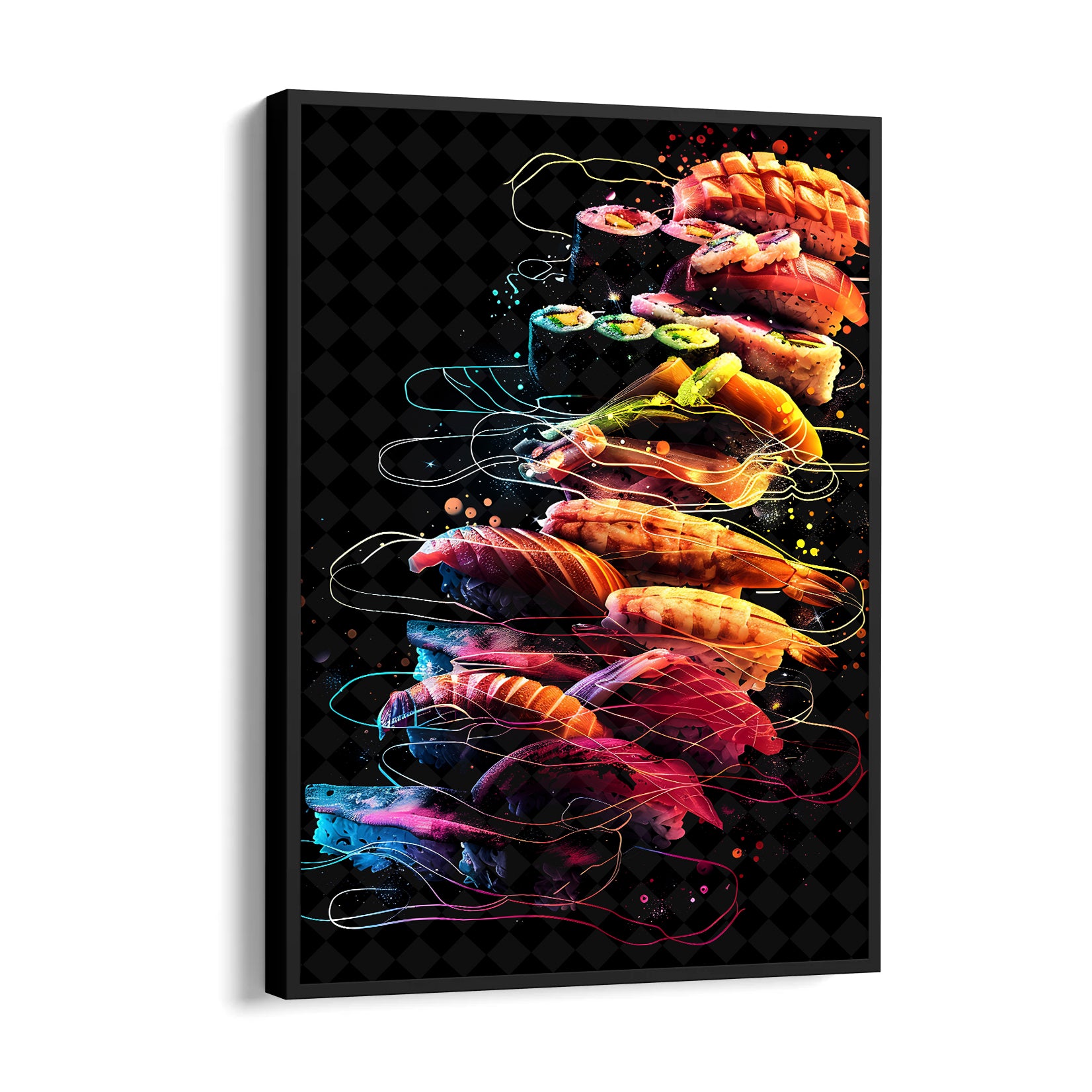 Neon Sushi Tower - Food & Bar Wall Art