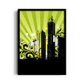 Neon Urban Skyline - City Wall Art