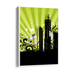 Neon Urban Skyline - City Wall Art