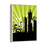 Neon Urban Skyline - City Wall Art