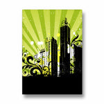 Neon Urban Skyline - City Wall Art