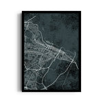 Noir City Grid - street map wall art - Pillow Fights