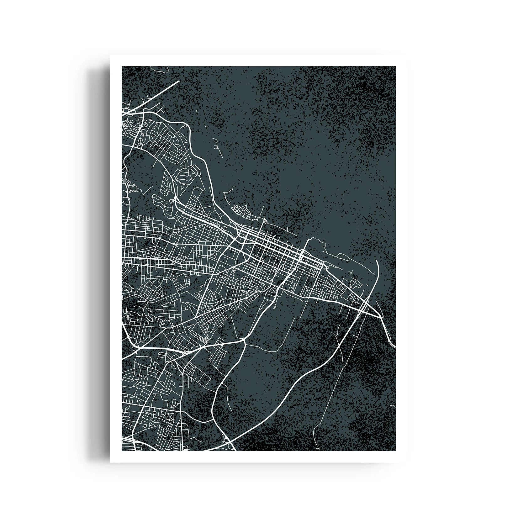 Noir City Grid - street map wall art