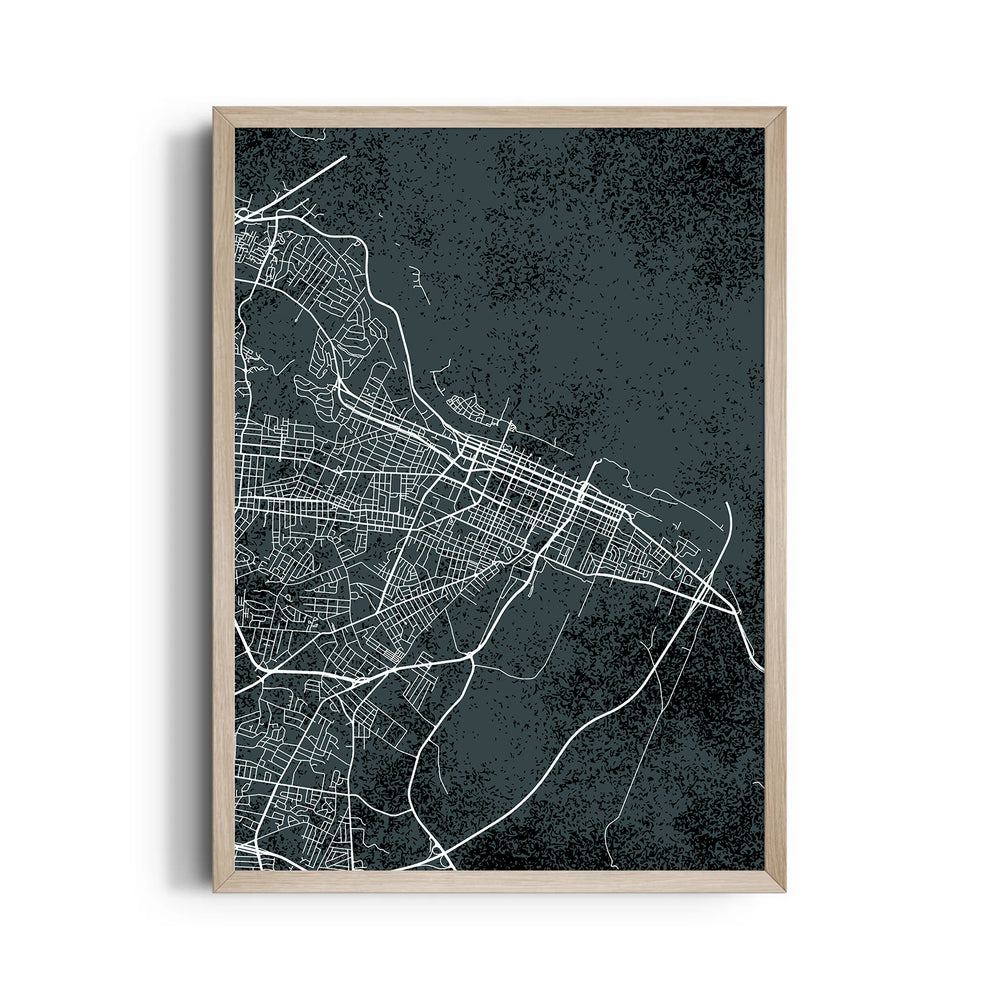Noir City Grid - street map wall art - Pillow Fights