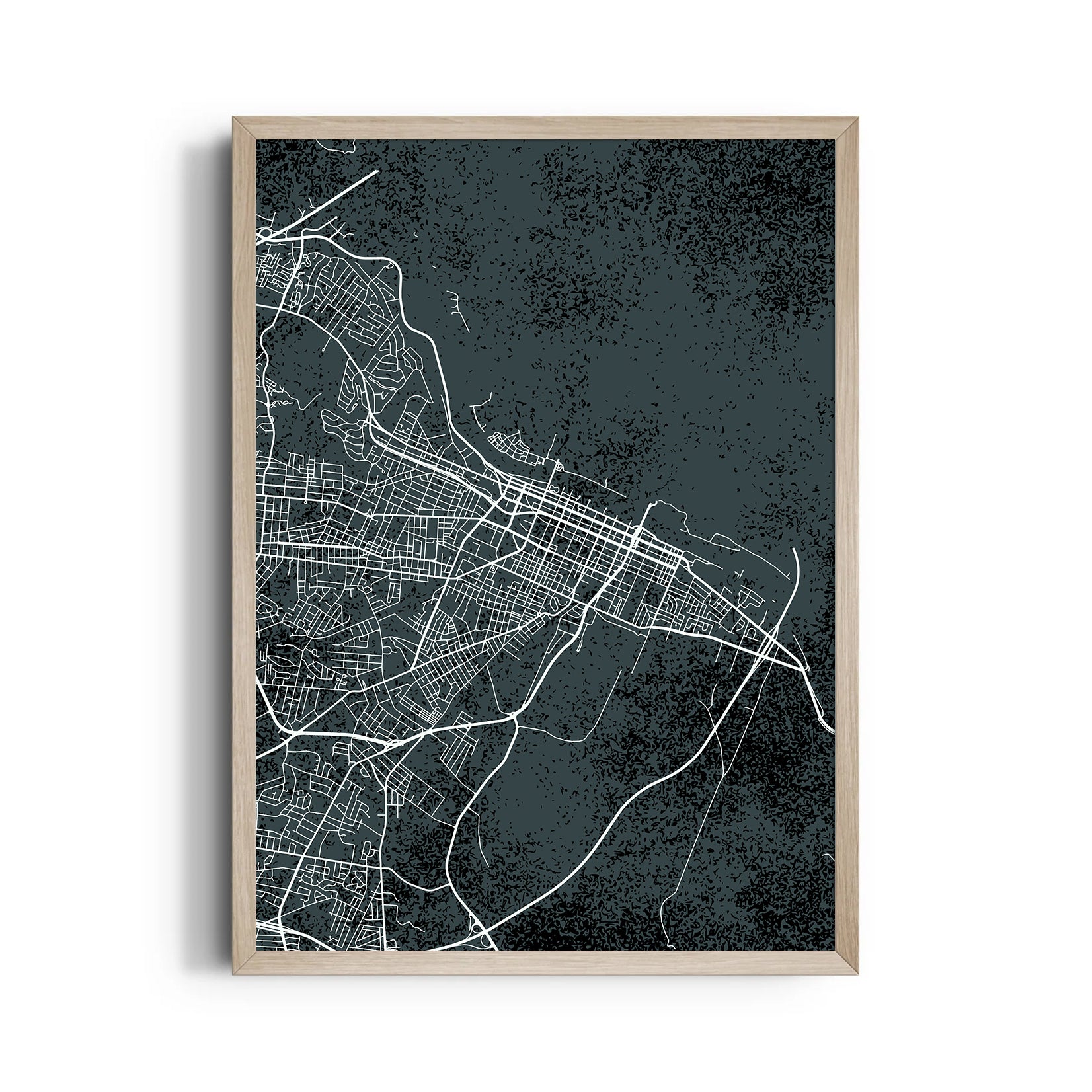 Noir City Grid - street map wall art