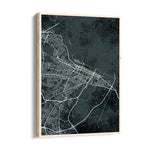 Noir City Grid - street map wall art - Pillow Fights