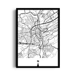 Old Town Compass Grid - street map wall art