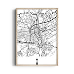 Old Town Compass Grid - street map wall art