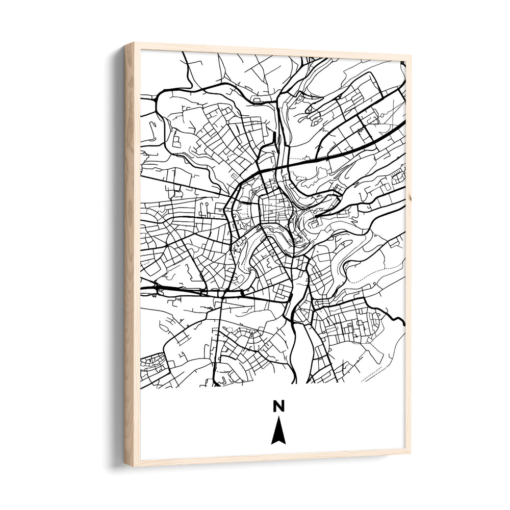 Old Town Compass Grid - street map wall art