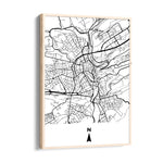 Old Town Compass Grid - street map wall art